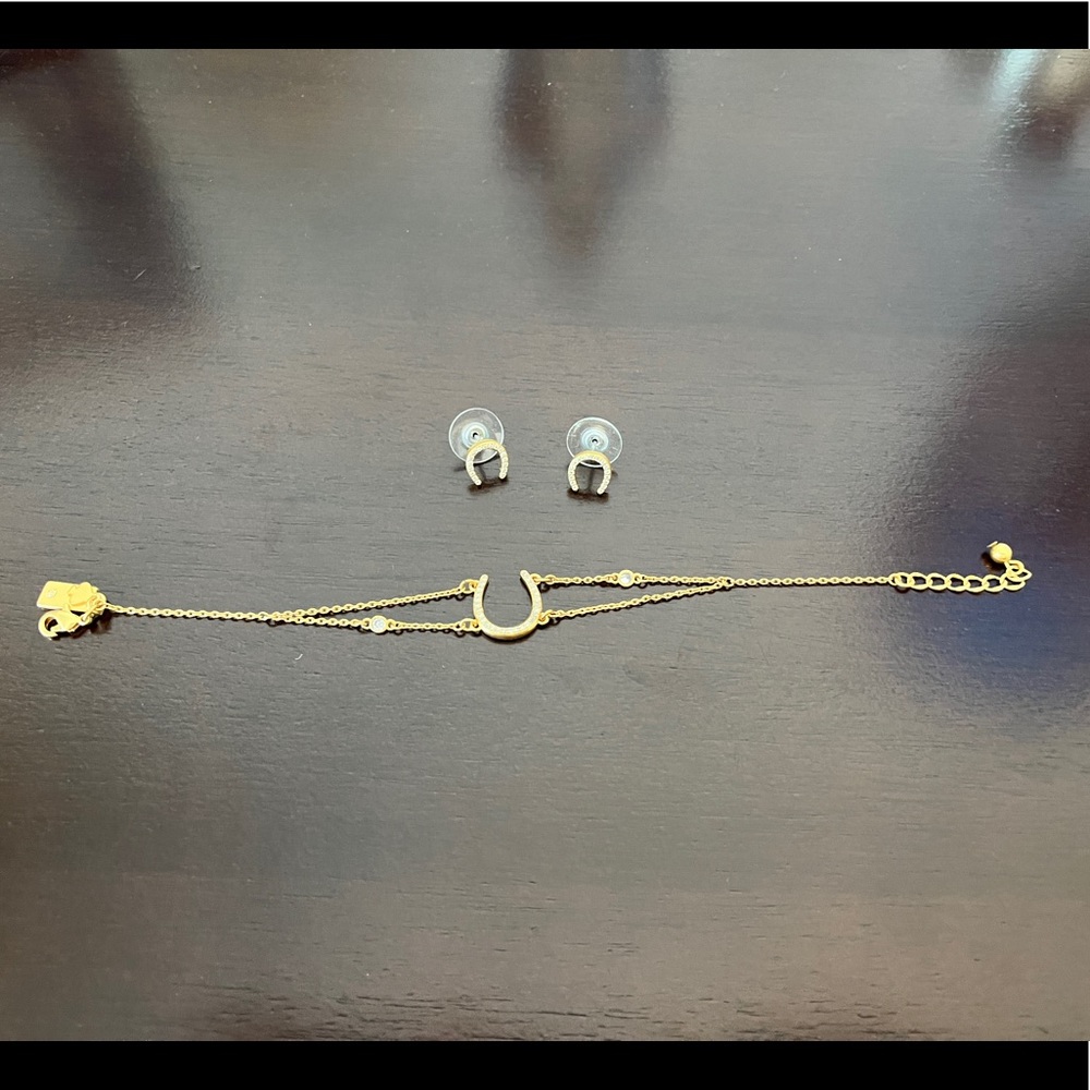 Kate Spade horseshoe bracelet & earrings